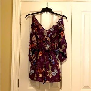 Maroon Floral Romper